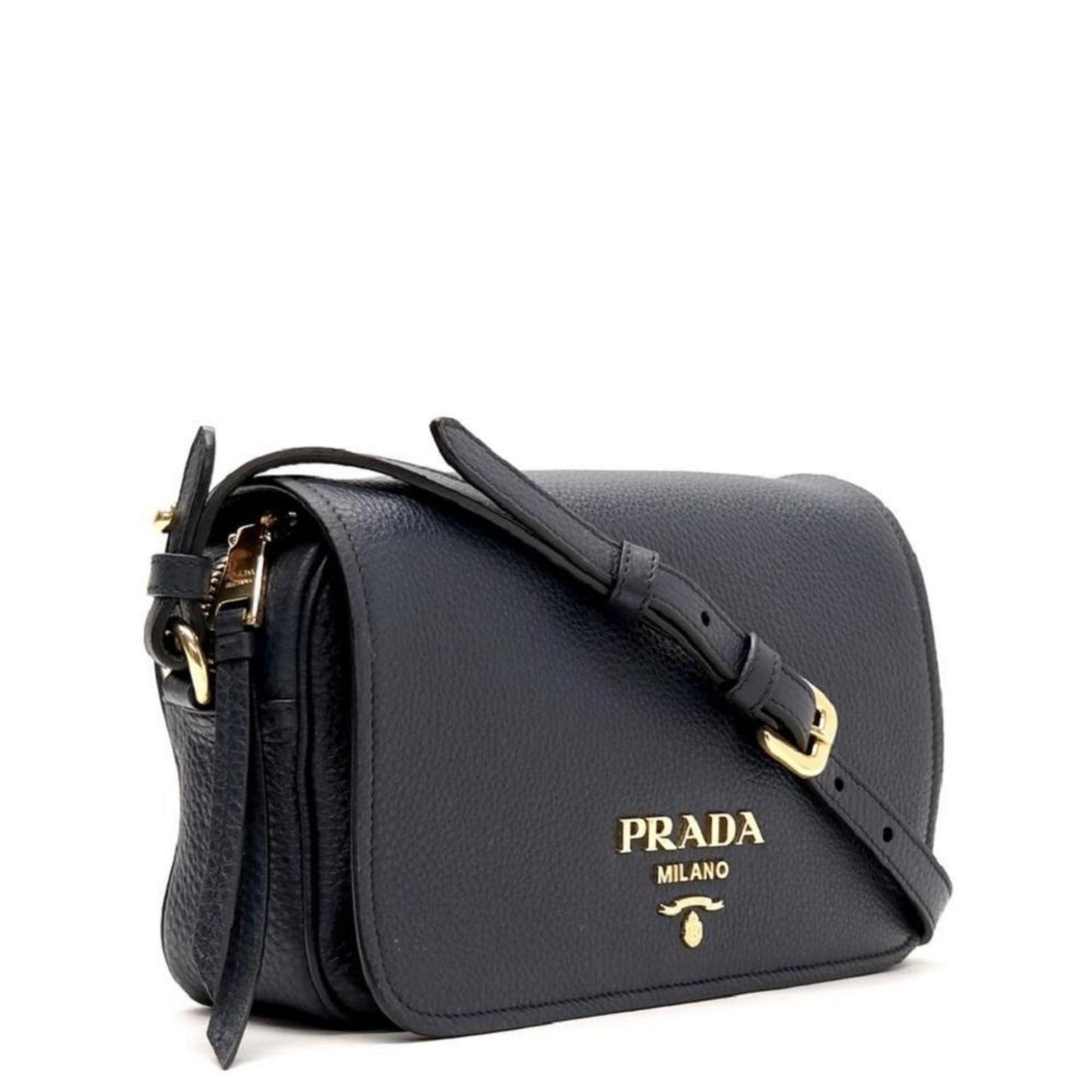 Prada Phenix Baltico Crossbody Bag Leather Vitello Blue