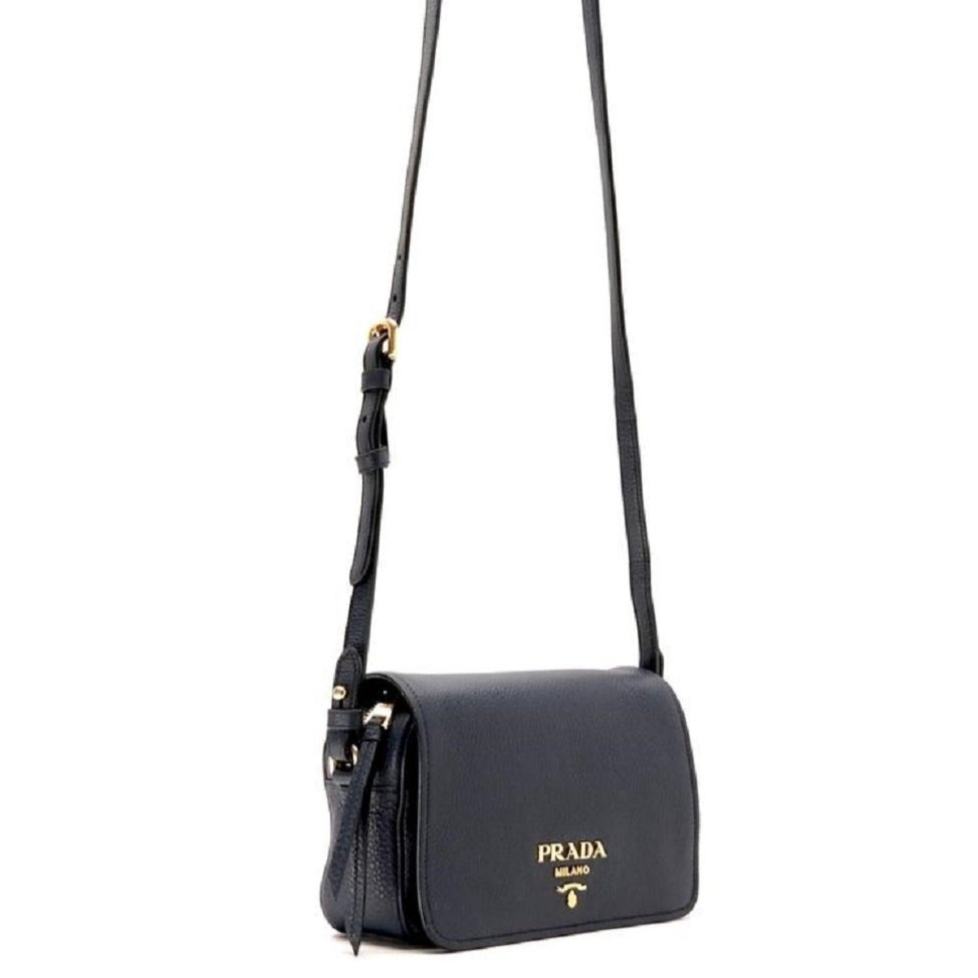 Prada Phenix Baltico Crossbody Bag Leather Vitello Blue