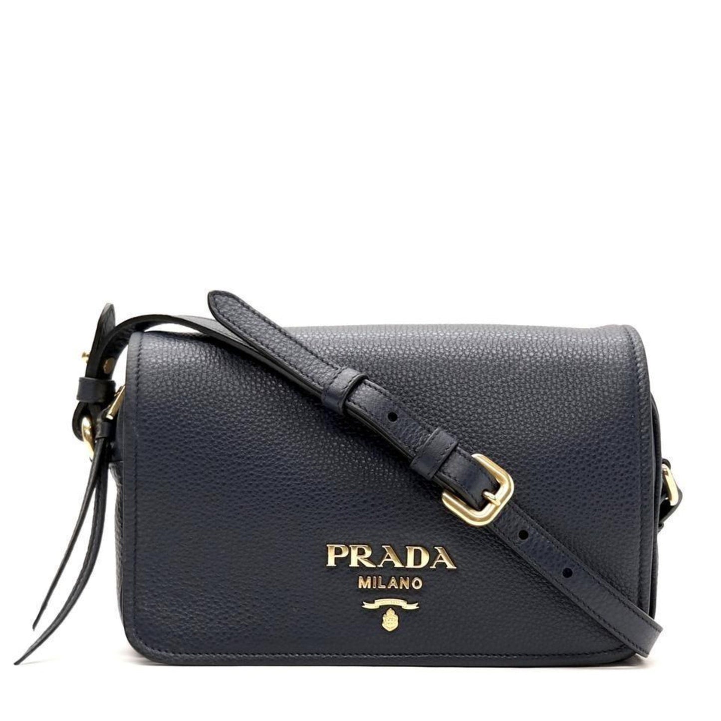 Prada Phenix Baltico Crossbody Bag Leather Vitello Blue