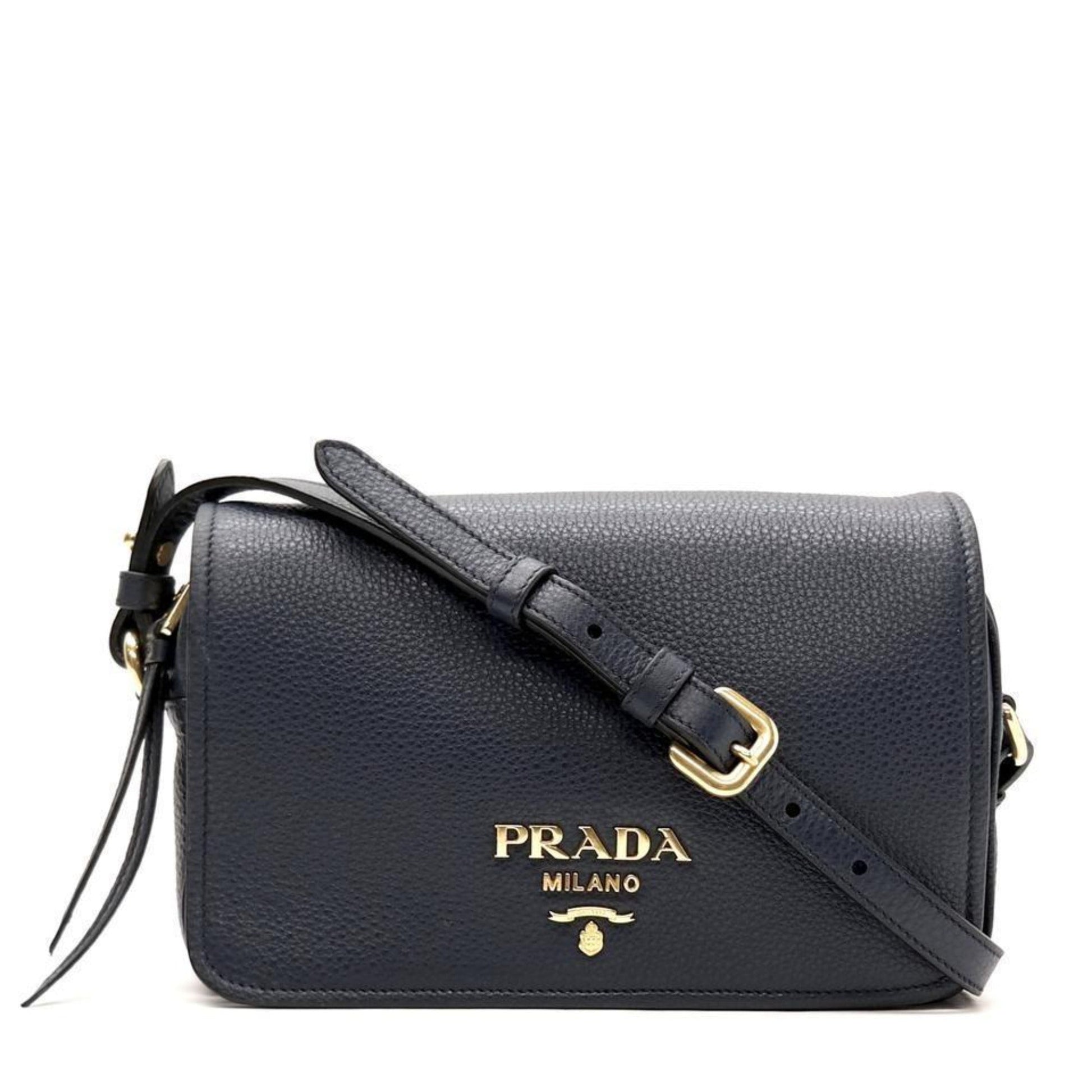 Prada Phenix Baltico Crossbody Bag Leather Vitello Blue