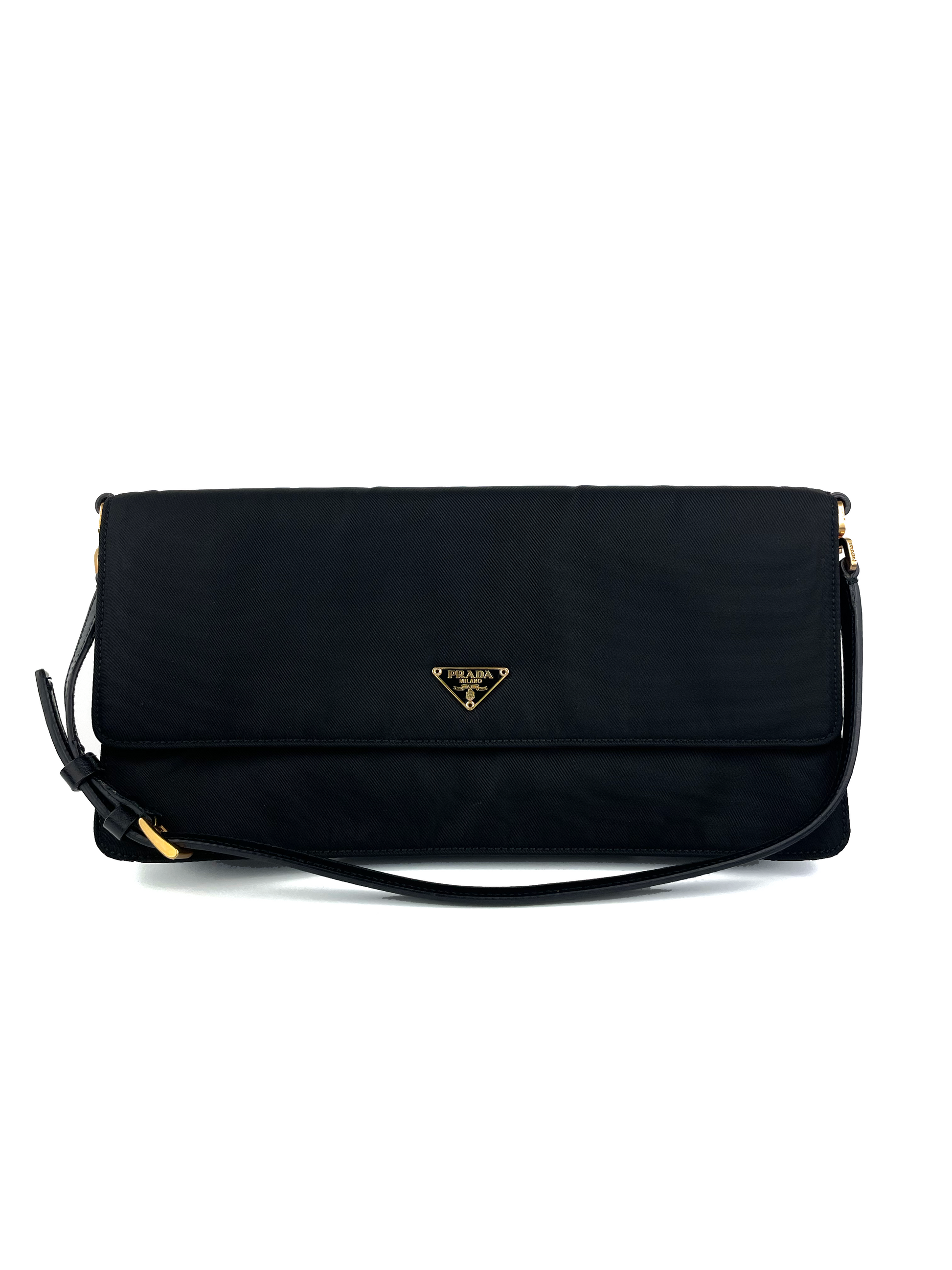 Prada Clutch Bag Clutch Nylon Black