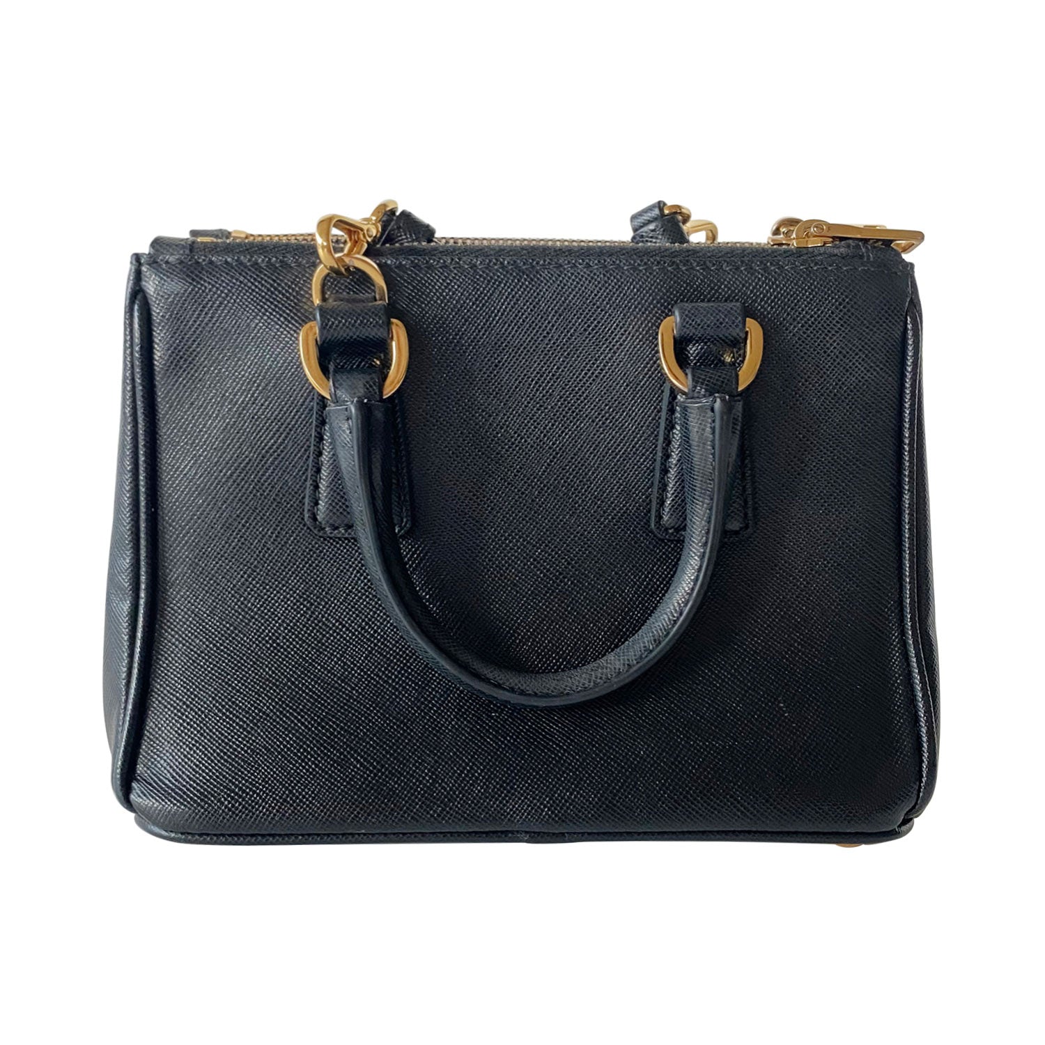 Prada Galleria Double Tote Saffiano Mini Zip Tote Bag