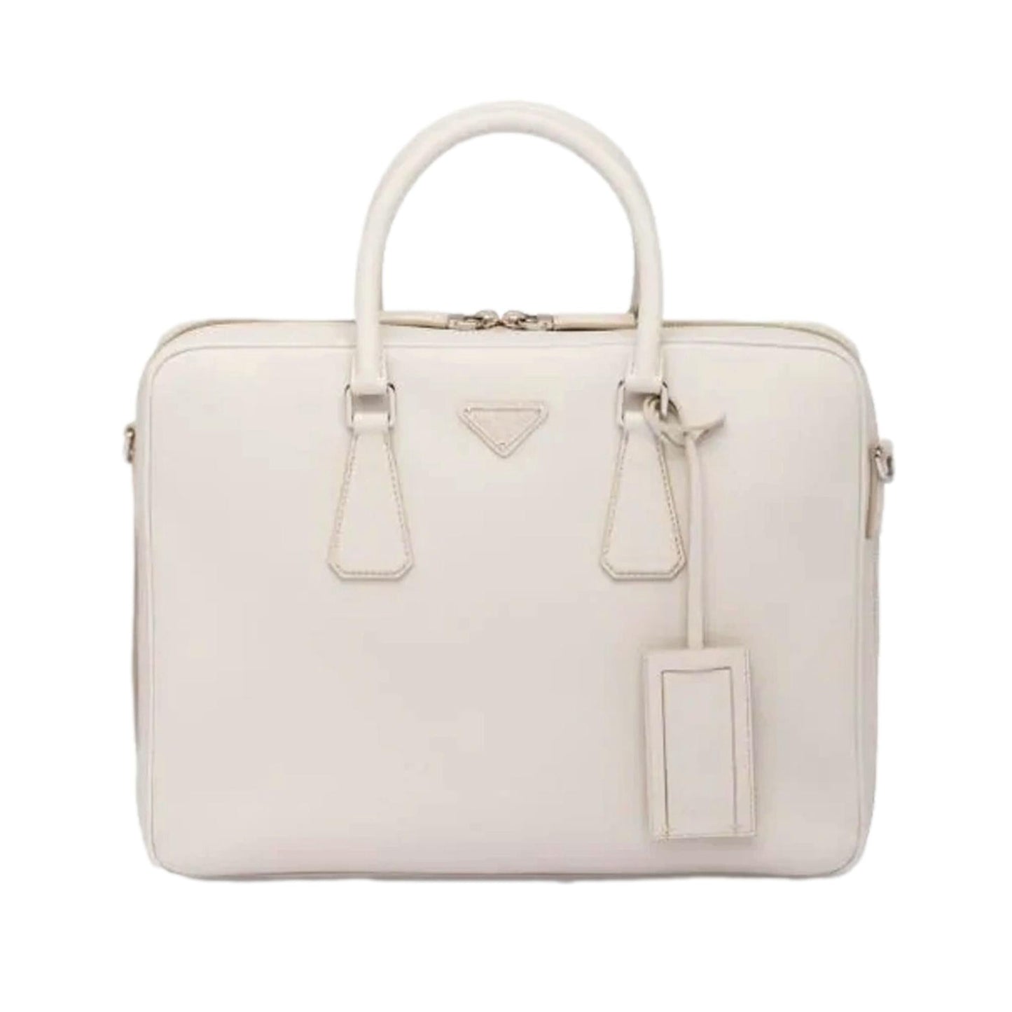 Prada Ivory Satchel Weekender Travel Tote Bag Crossbody Leather Saffiano Satchel Bag