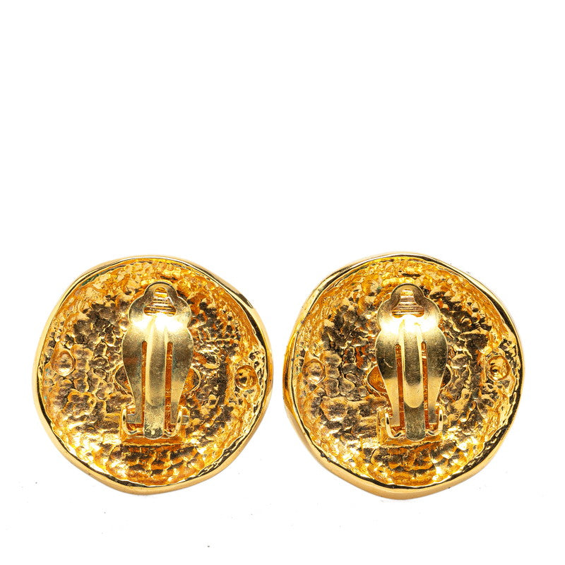 Chanel Gold Plated Round Fake Pearl Earrings