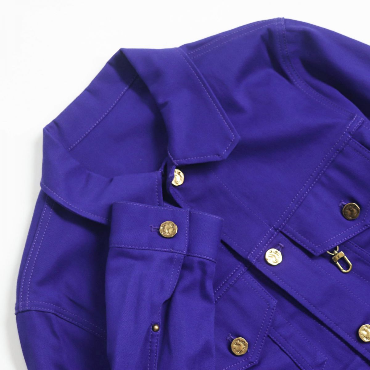 Louis Vuitton Jacket Part 44 Leather Denim Cotton Blue Apparel