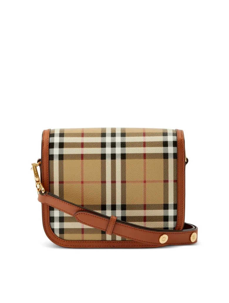 Burberry Luxury Elizabeth Check Pattern Crossbody Bag Small