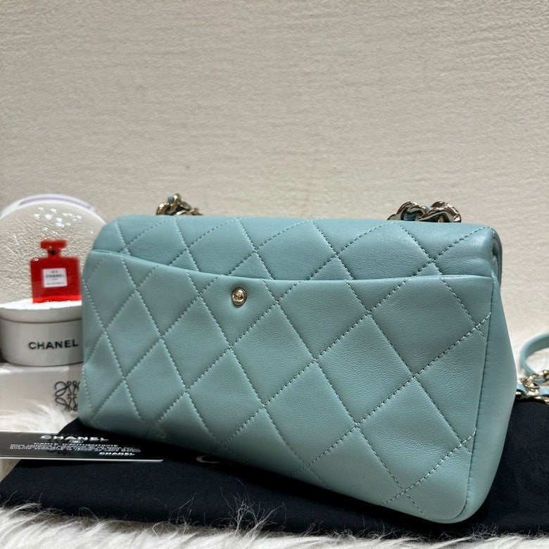 Chanel Quilted Flap Bag Tiffany Blue Medium