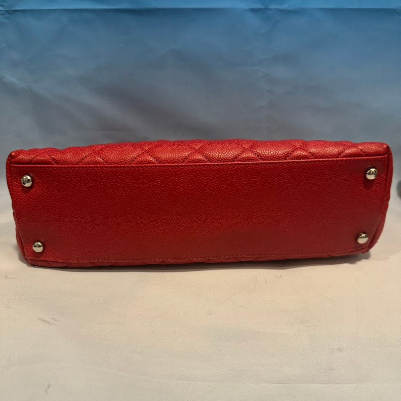 Chanel Preloved Quilted Red Leather Shoulder Bag