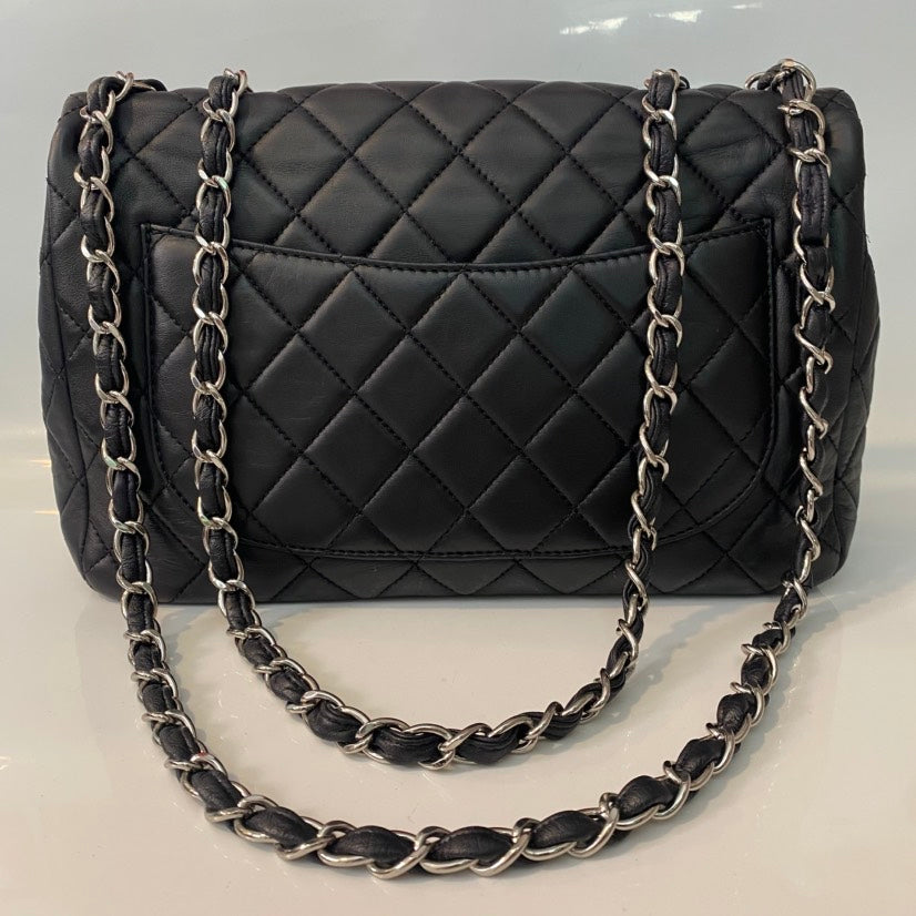 Chanel Classic Flap Bag Black Leather Shoulder Bag