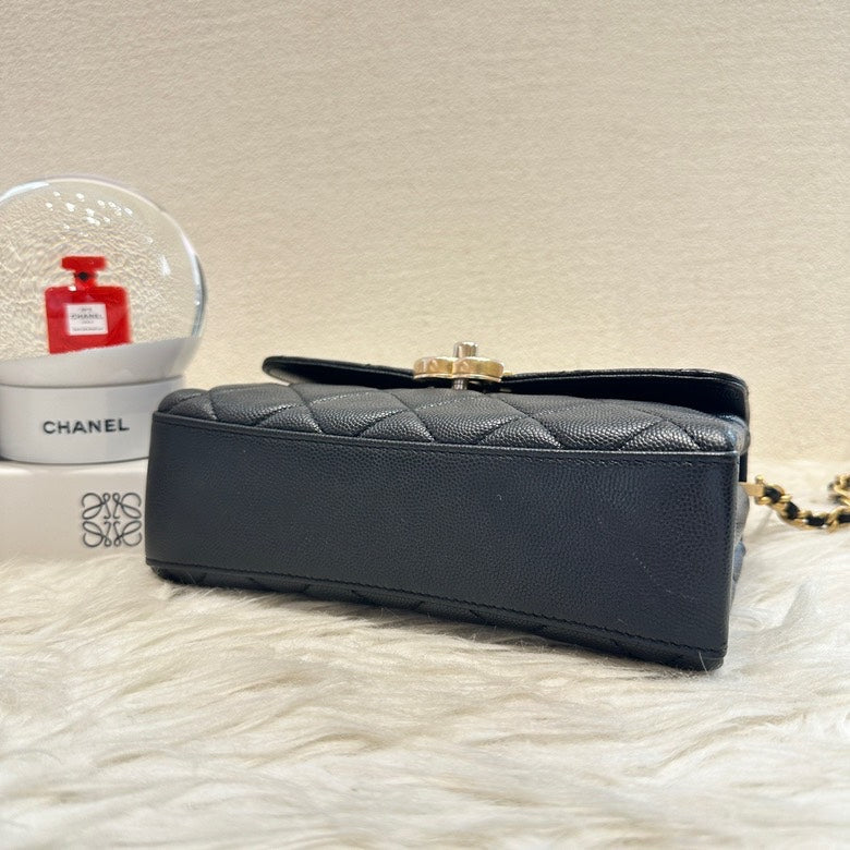 Chanel Carry Me CF  Black Quilted Leather Shoulder Bag