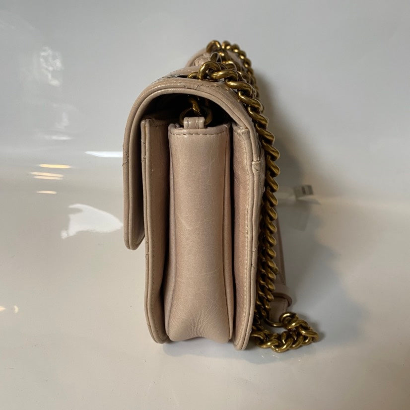 Chanel Preloved Beige Quilted Oil Wax Bag - Classic Flap Shoulder Bag