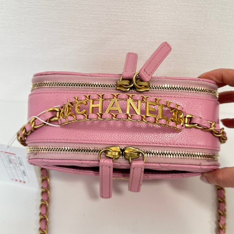 Chanel Caviar Leather 2way Vanity Case 6008