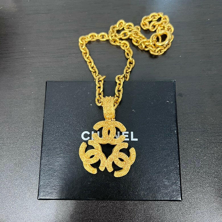 Chanel Gold-Tone CC Pendant Necklace -  cm