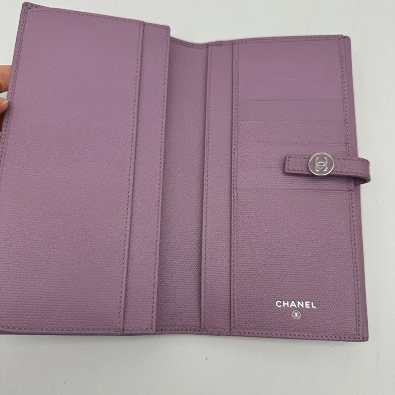 Chanel Pink Leather Clutch Wristlet Box and Dust Bag Included