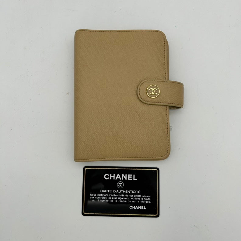 Chanel Beige Leather Clutch and Wristlet
