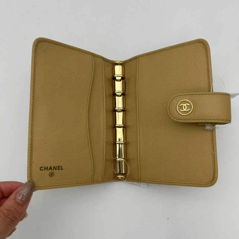 Chanel Beige Leather Clutch and Wristlet