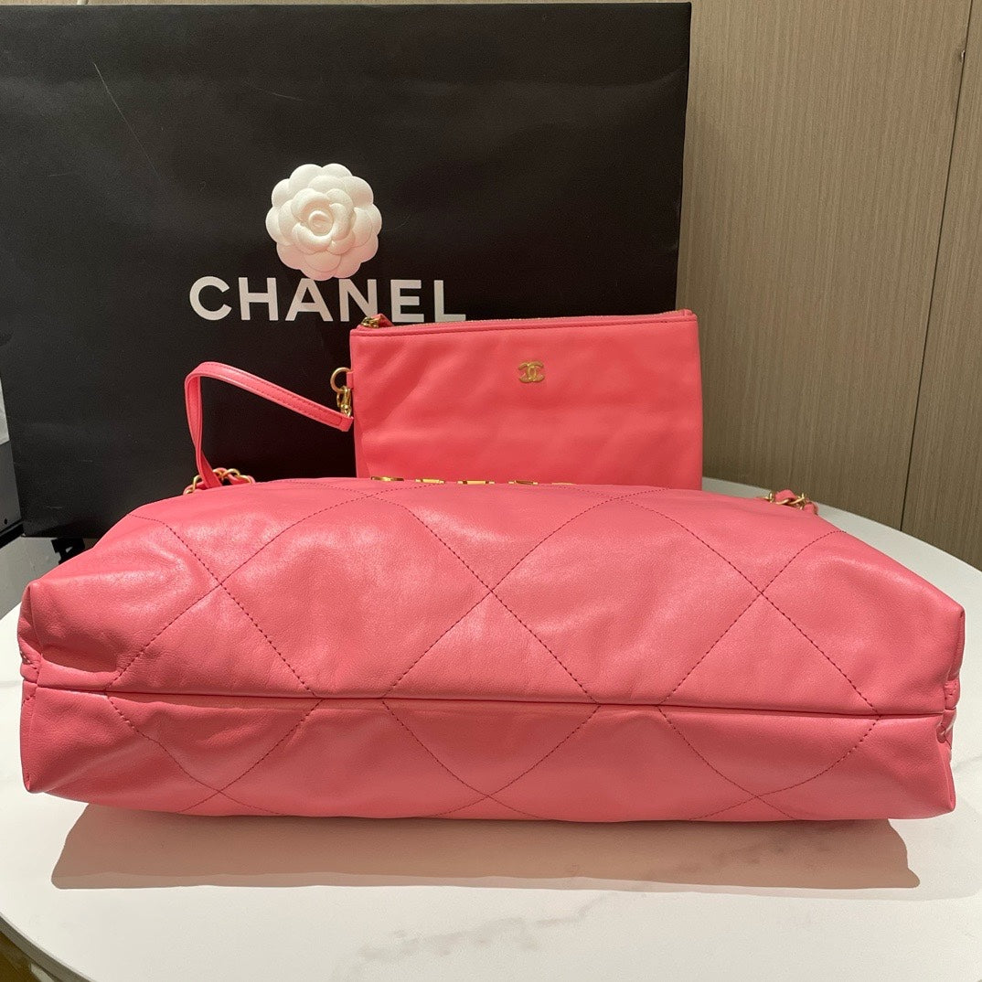 Chanel  Bag Small Pink Leather Shoulder Bag Microchip #