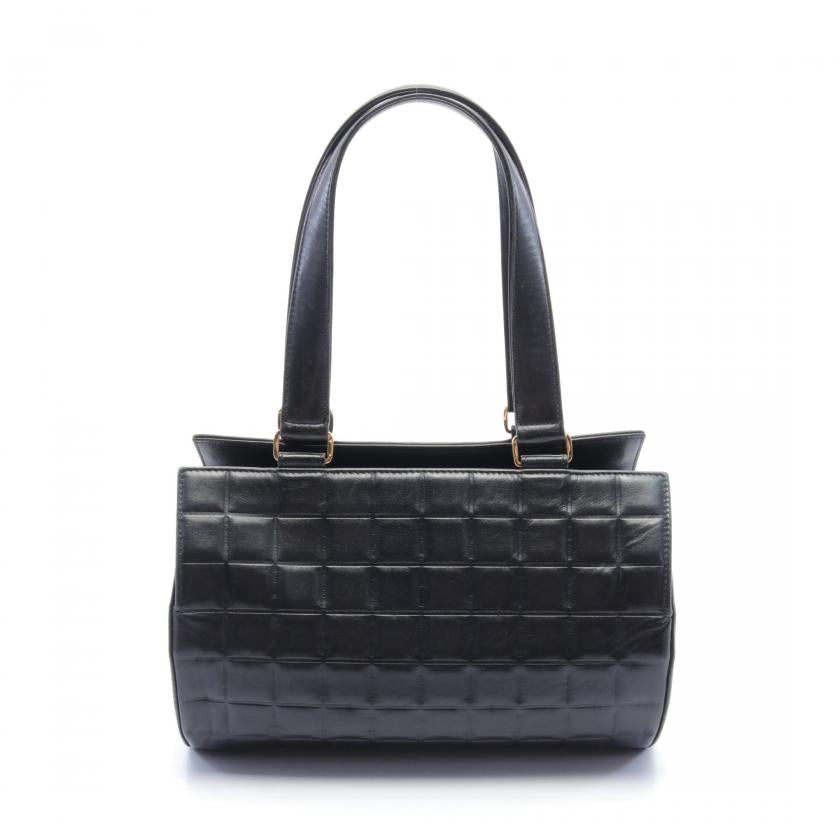 Chanel Chocolate Bar Black Lambskin Handbag Gold Hardware
