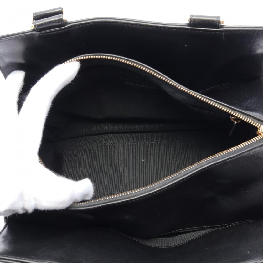 Chanel Chocolate Bar Black Lambskin Handbag Gold Hardware