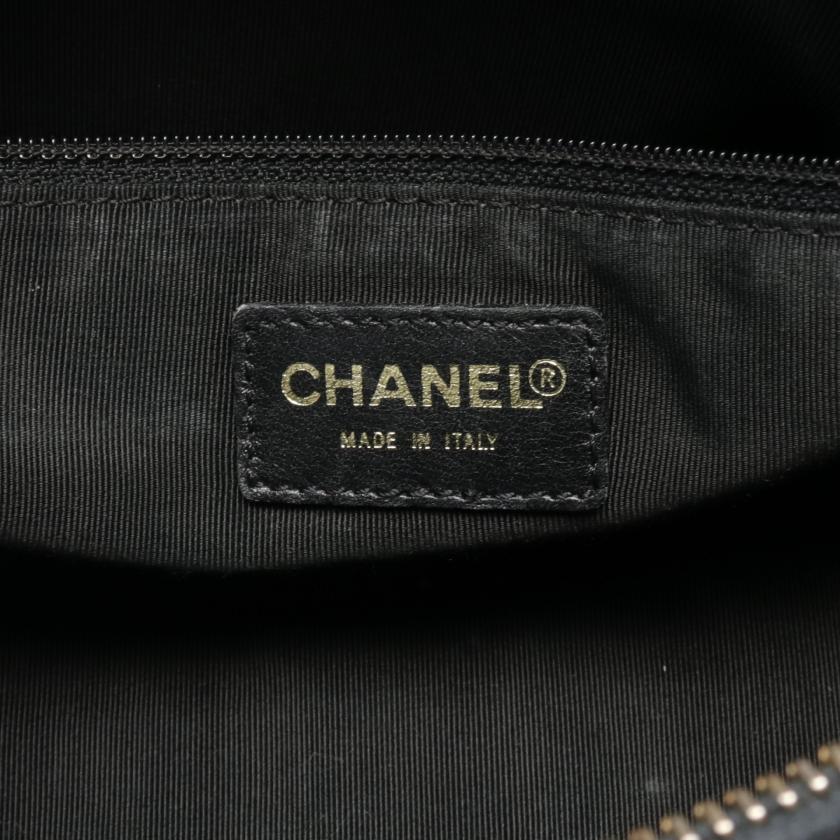 Chanel Chocolate Bar Black Lambskin Handbag Gold Hardware