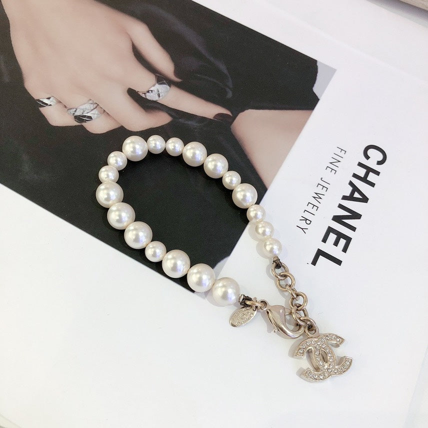 Chanel White Pearl Charm Bracelet Fine Jewelry