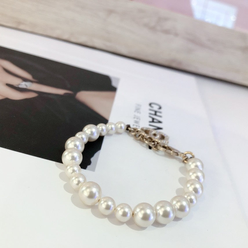 Chanel White Pearl Charm Bracelet Fine Jewelry