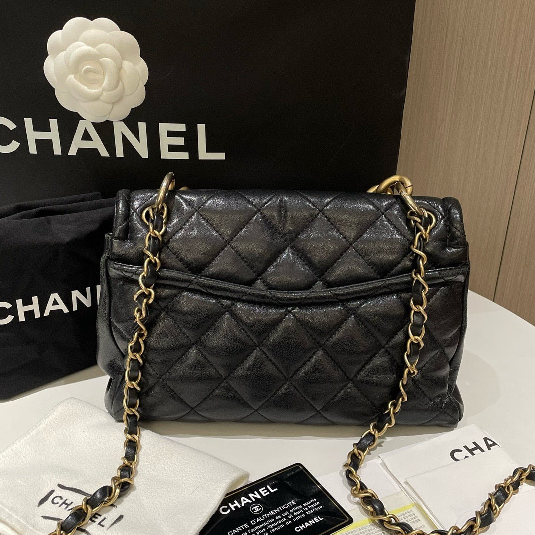 Chanel Paris-Bombay Black Leather Flap Bag
