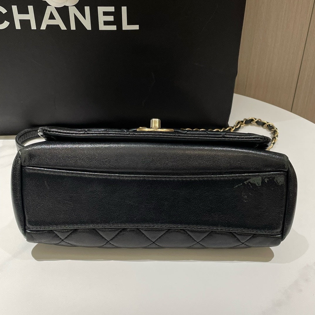 Chanel Paris-Bombay Black Leather Flap Bag