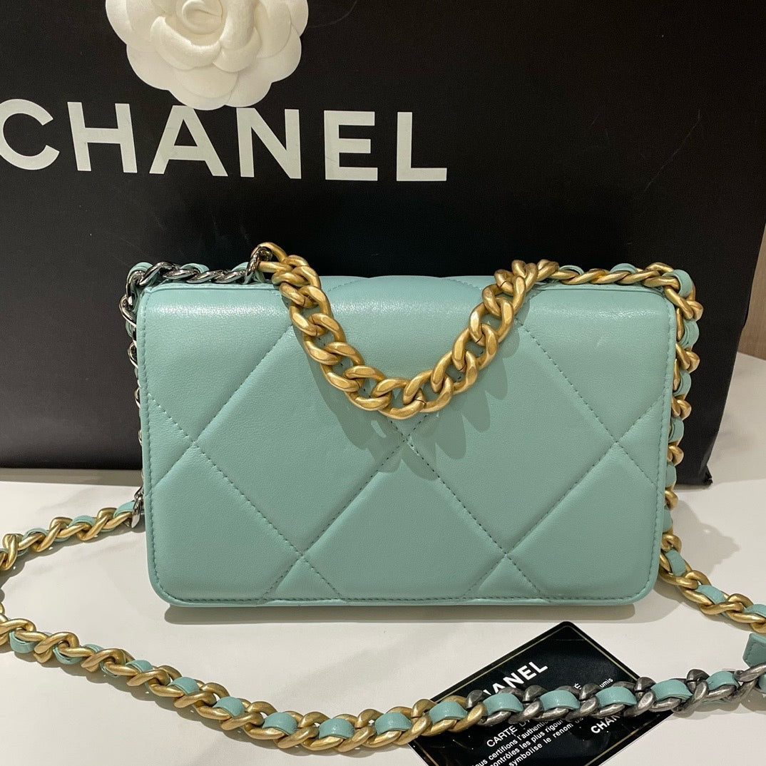 Chanel  Bag Wallet on Chain Mint Green Leather