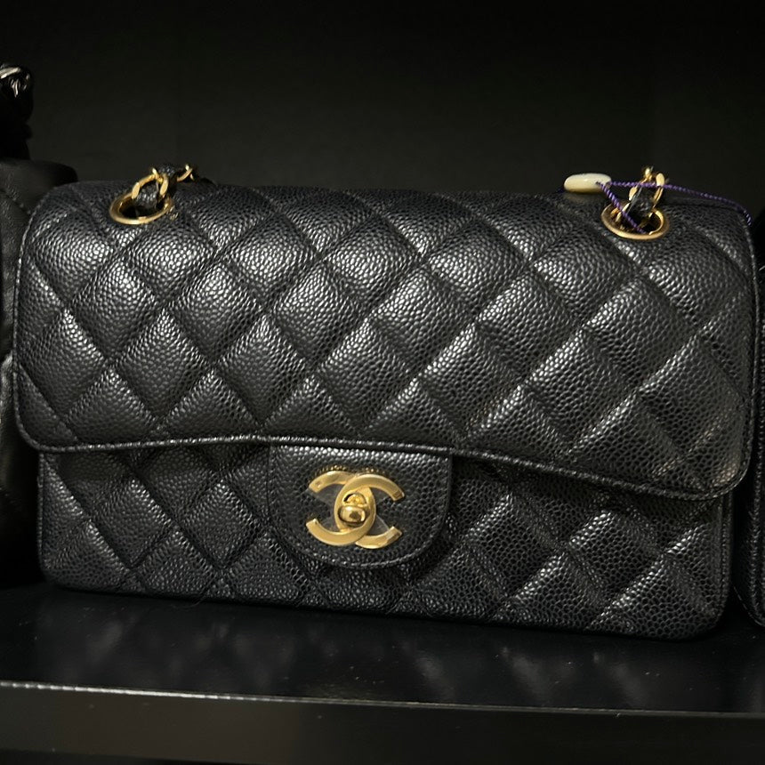 Chanel CF Classic Flap Bag   Small Black Leather Quilted
