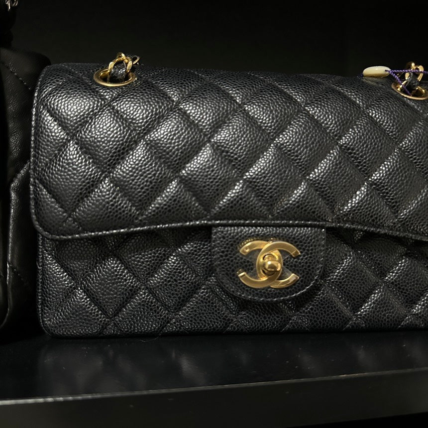 Chanel CF Classic Flap Bag   Small Black Leather Quilted
