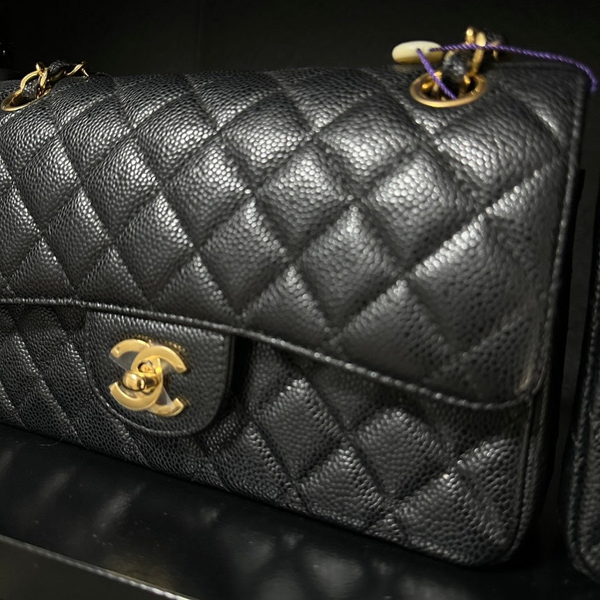 Chanel CF Classic Flap Bag   Small Black Leather Quilted