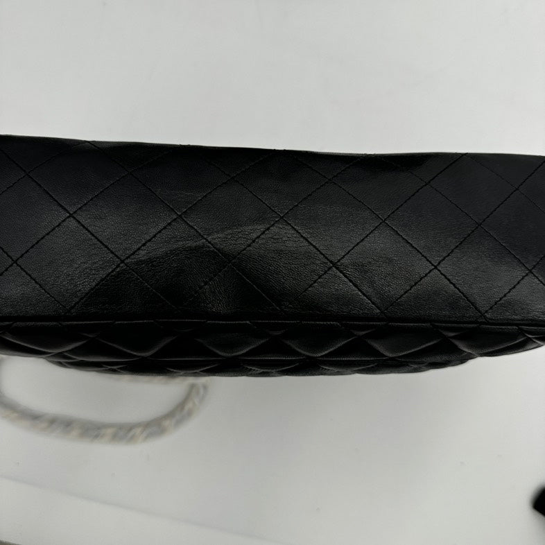 Chanel Maxi Flap Bag Black Lambskin Quilted Large