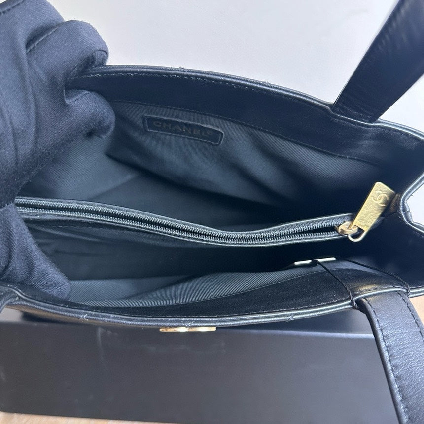 Chanel   Black Leather Kelly Bag