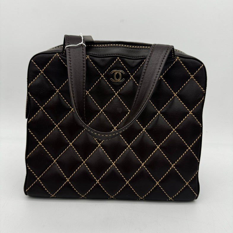 Chanel Black Quilted Leather Handbag Medium