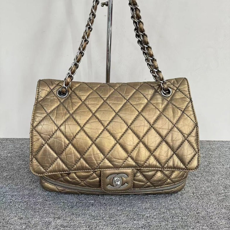 Chanel Gold Quilted PNY Expandable Bag