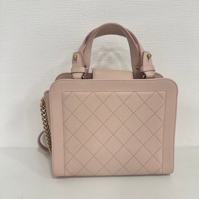 Chanel Calfskin way Chain Bag Pink Medium