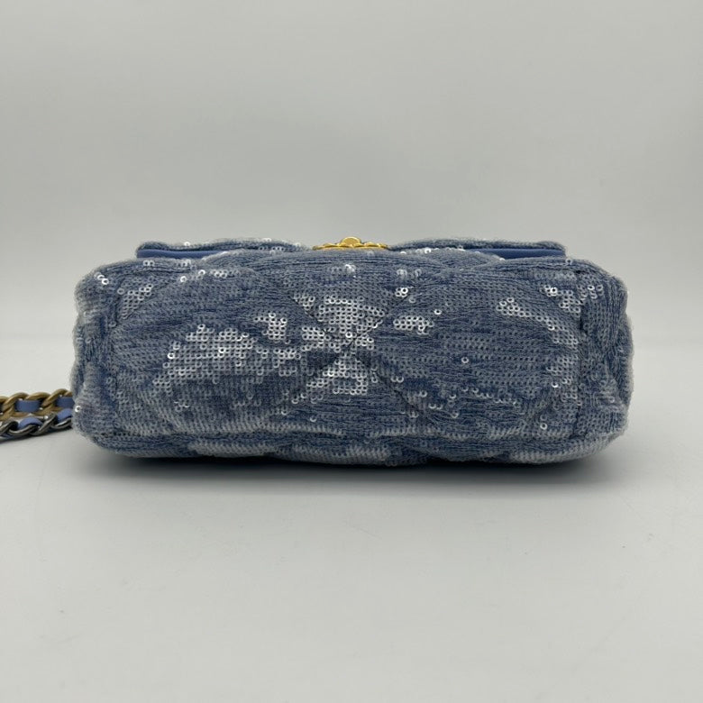 Chanel Canvas ways Bag Blue Flap Small