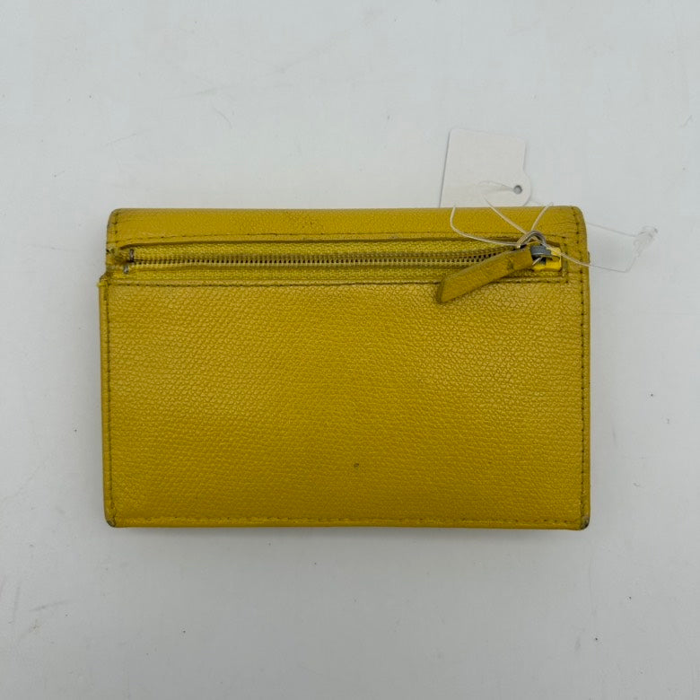 Chanel Yellow Leather Clutch Wristlet ity Card Included