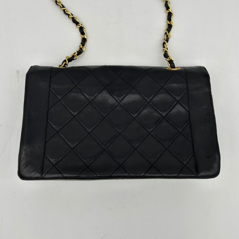 Chanel Lambskin Black Quilted Chain Bag Medium