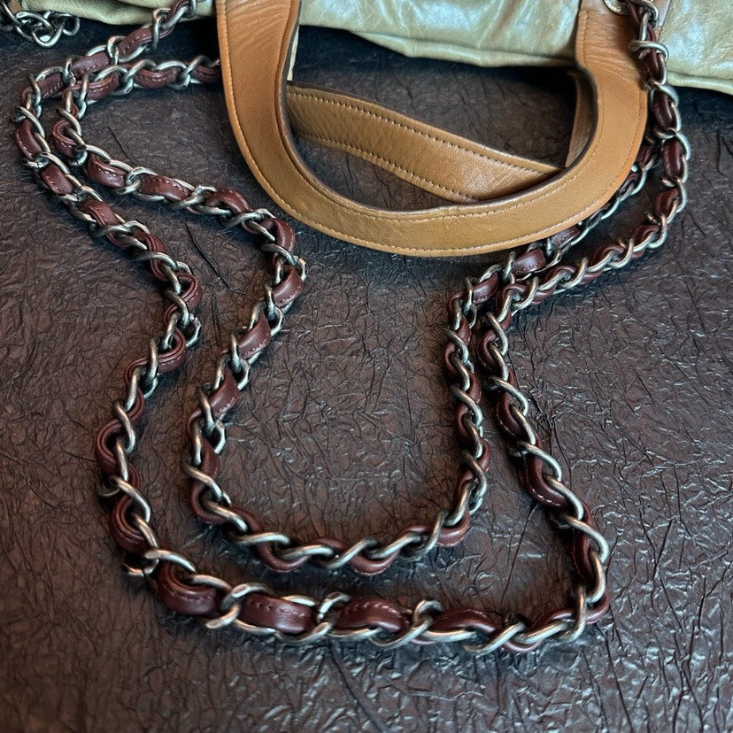 Chanel Patchwork Leather Pumpkin Bag Beige cm