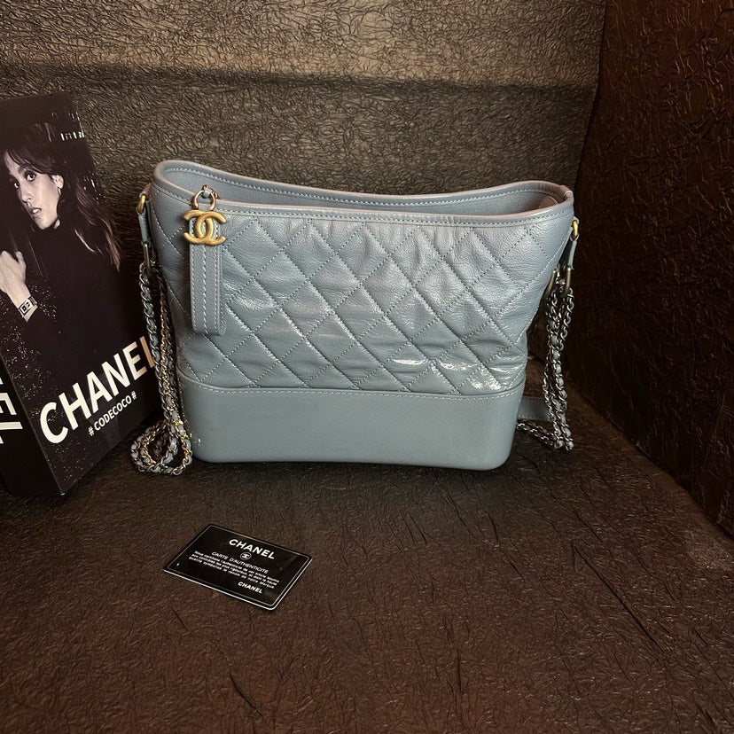 Chanel Gabrielle Blue Gray Medium Bag cm