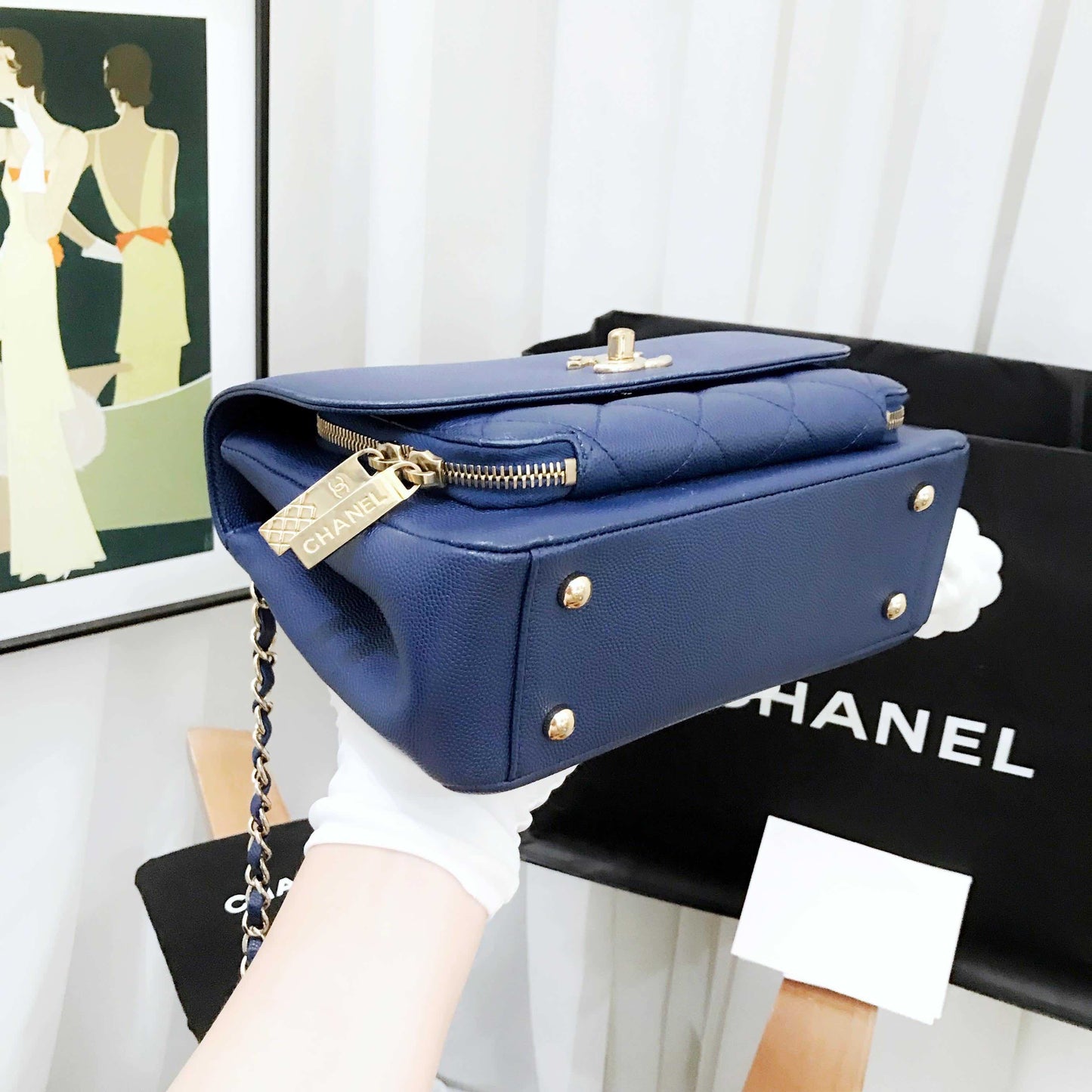 Chanel  Blue Medium Messenger Bag