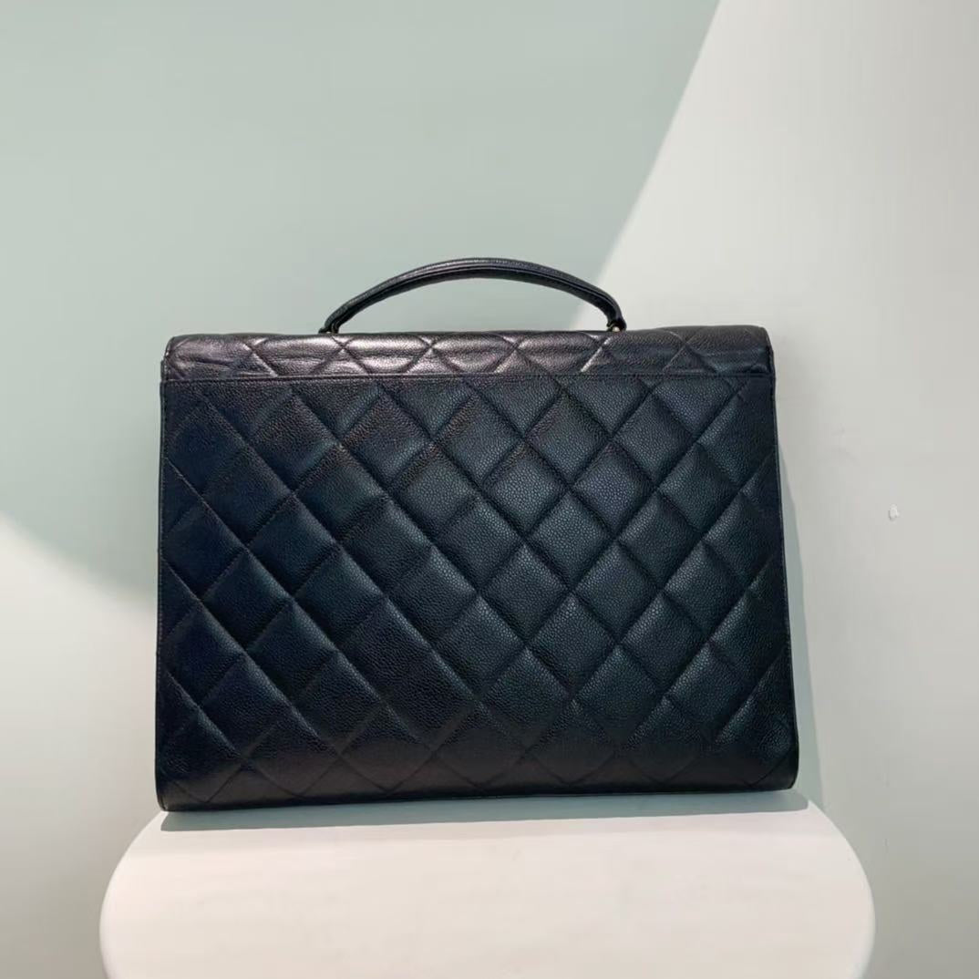 Chanel Black Quilted Leather Flap Bag Medium -