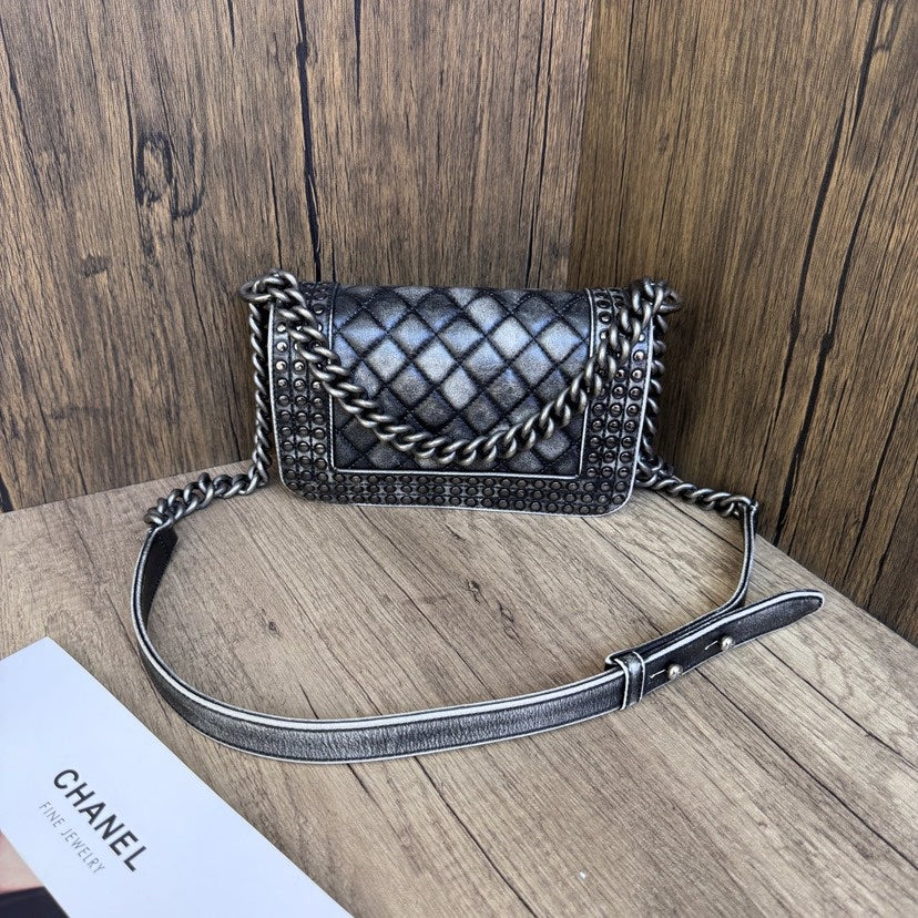 Chanel Leboy Small Distressed Black Quilted Bag xxcm