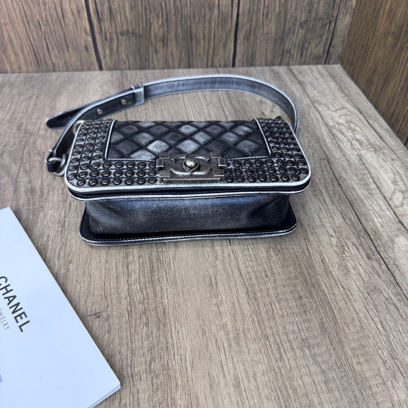 Chanel Leboy Small Distressed Black Quilted Bag xxcm