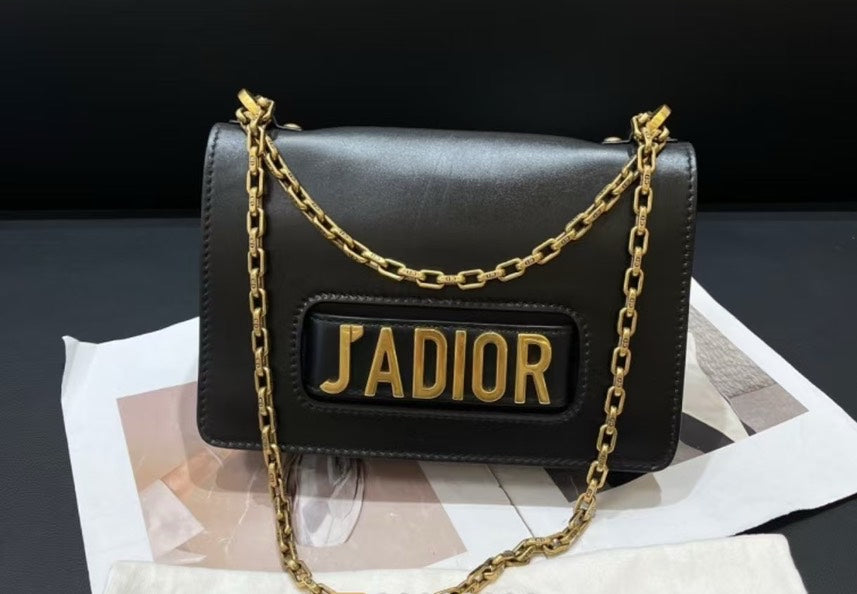 Dior Handbag Shoulder Bag 25x17x6 Strap Leather Black Chain
