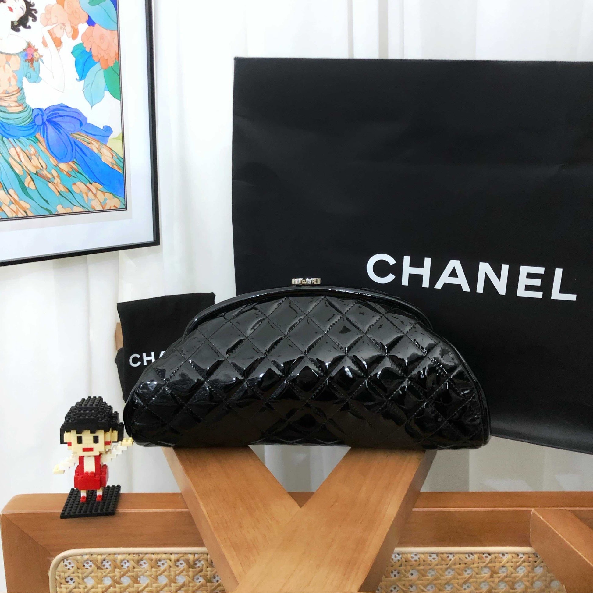 Chanel Quilted Black Clutch Bag