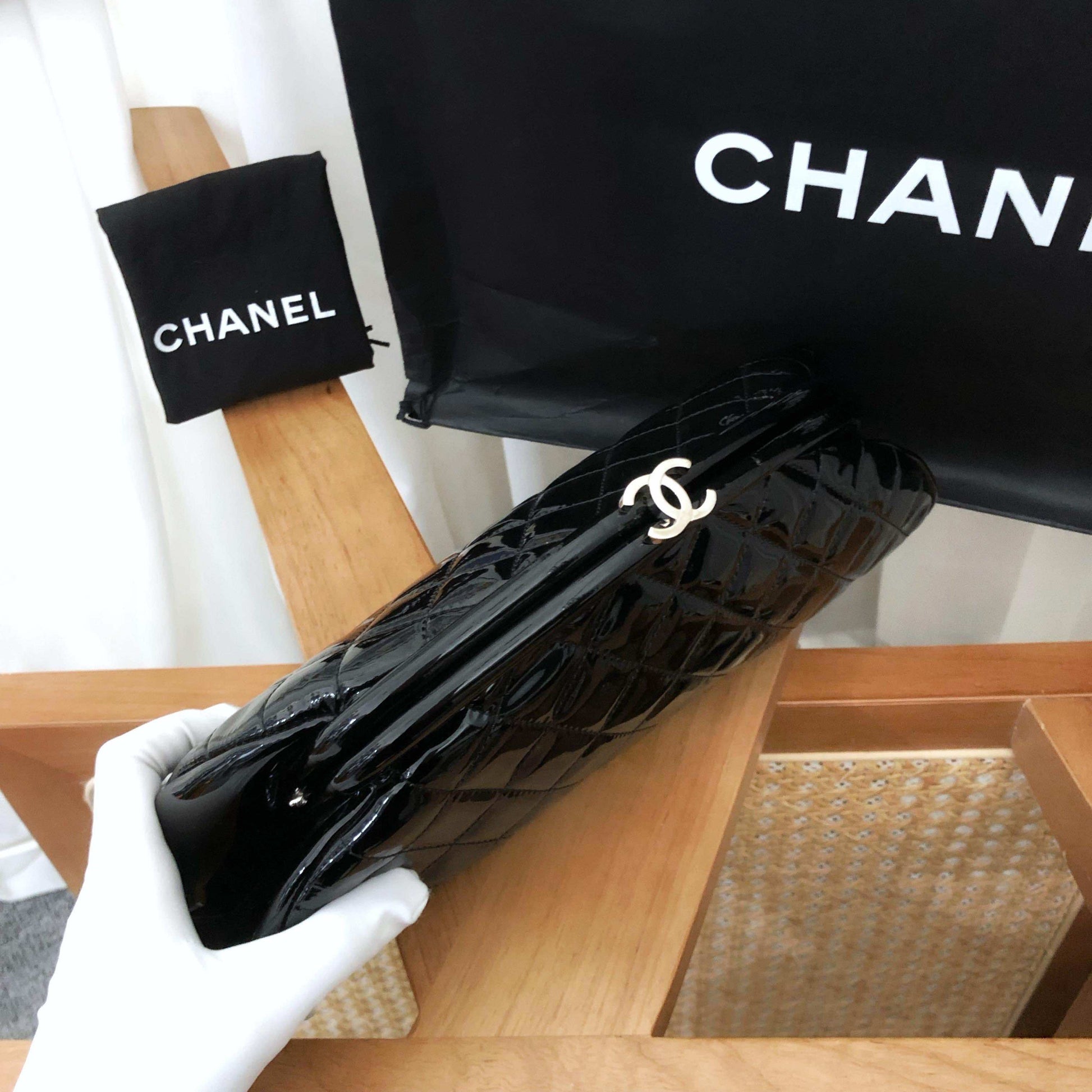 Chanel Quilted Black Clutch Bag