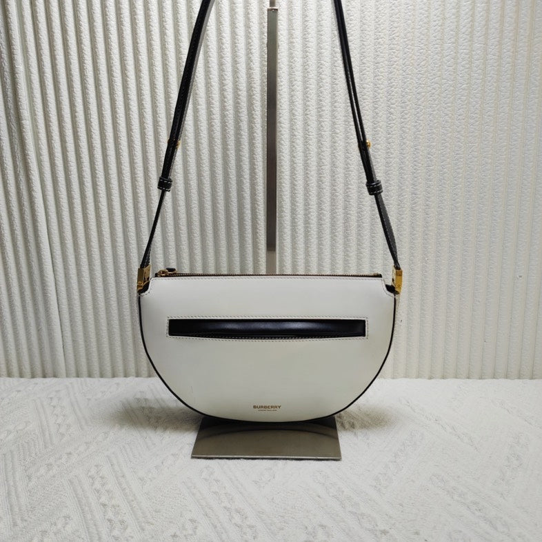 Burberry Luxury Halfmoon Bag Crossbody Leather White Crossbody Bag